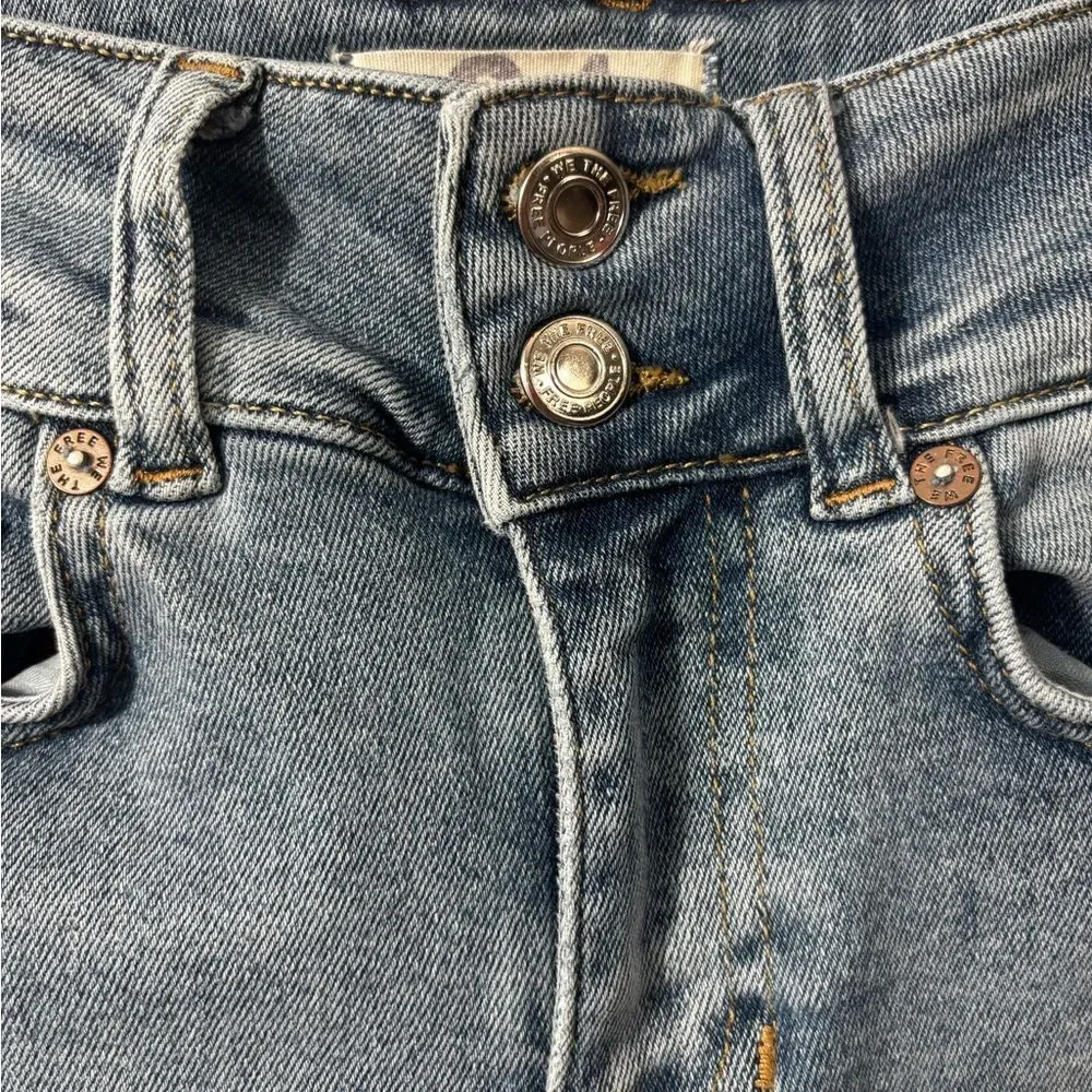 We The Free Jeans Women's junior 24 Slim Fit Bootcut Med Wash Blue Denim Boho